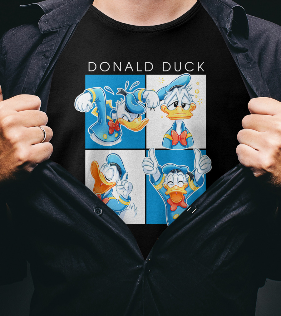 Donald Duck Emotions Blue Sailor Hat Bow Tie T-Shirt