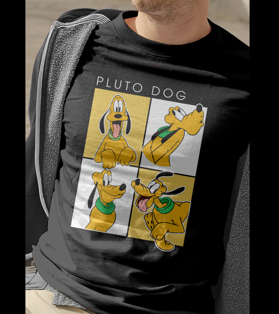 Pluto Dog Playful Expressions Collage T-Shirt
