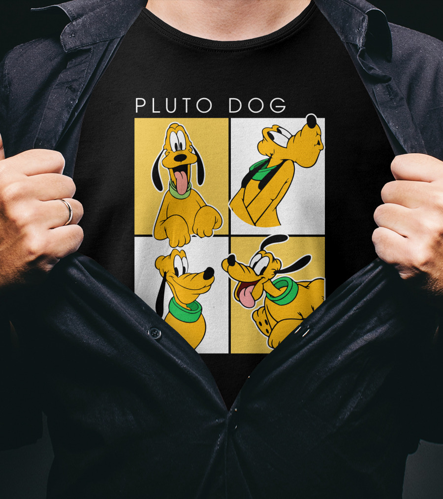 Pluto Dog Playful Expressions Collage T-Shirt