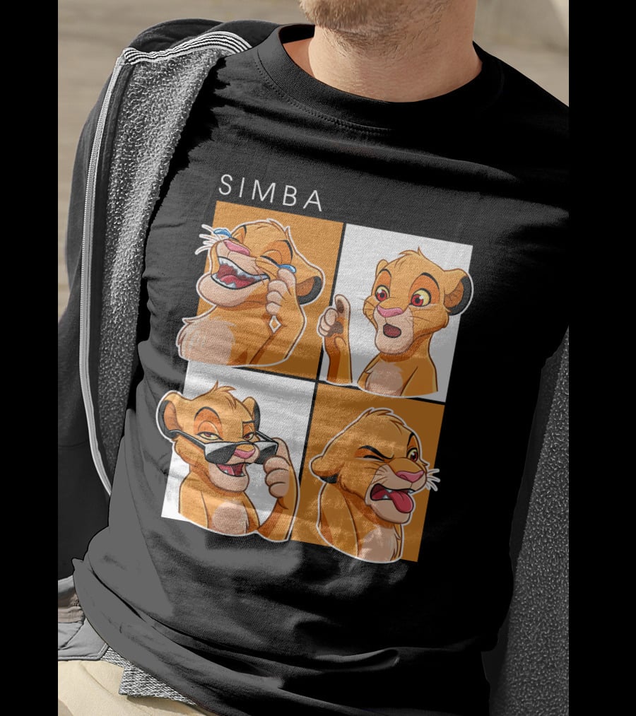 Simba Animated Expressions Four Panel T-Shirt