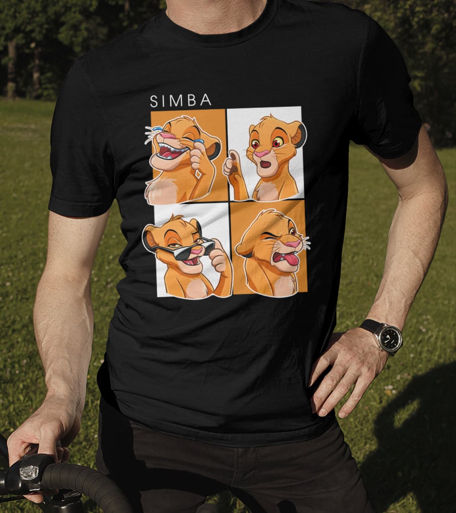 Simba Animated Expressions Four Panel T-Shirt