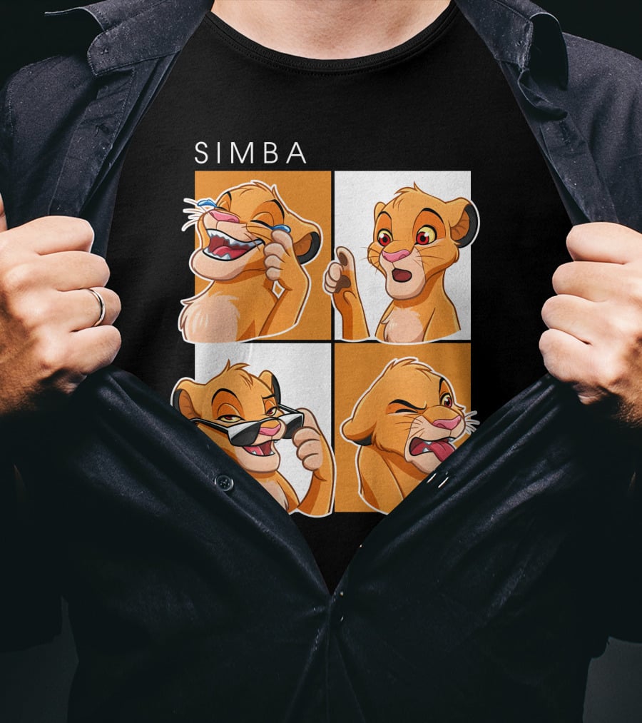 Simba Animated Expressions Four Panel T-Shirt