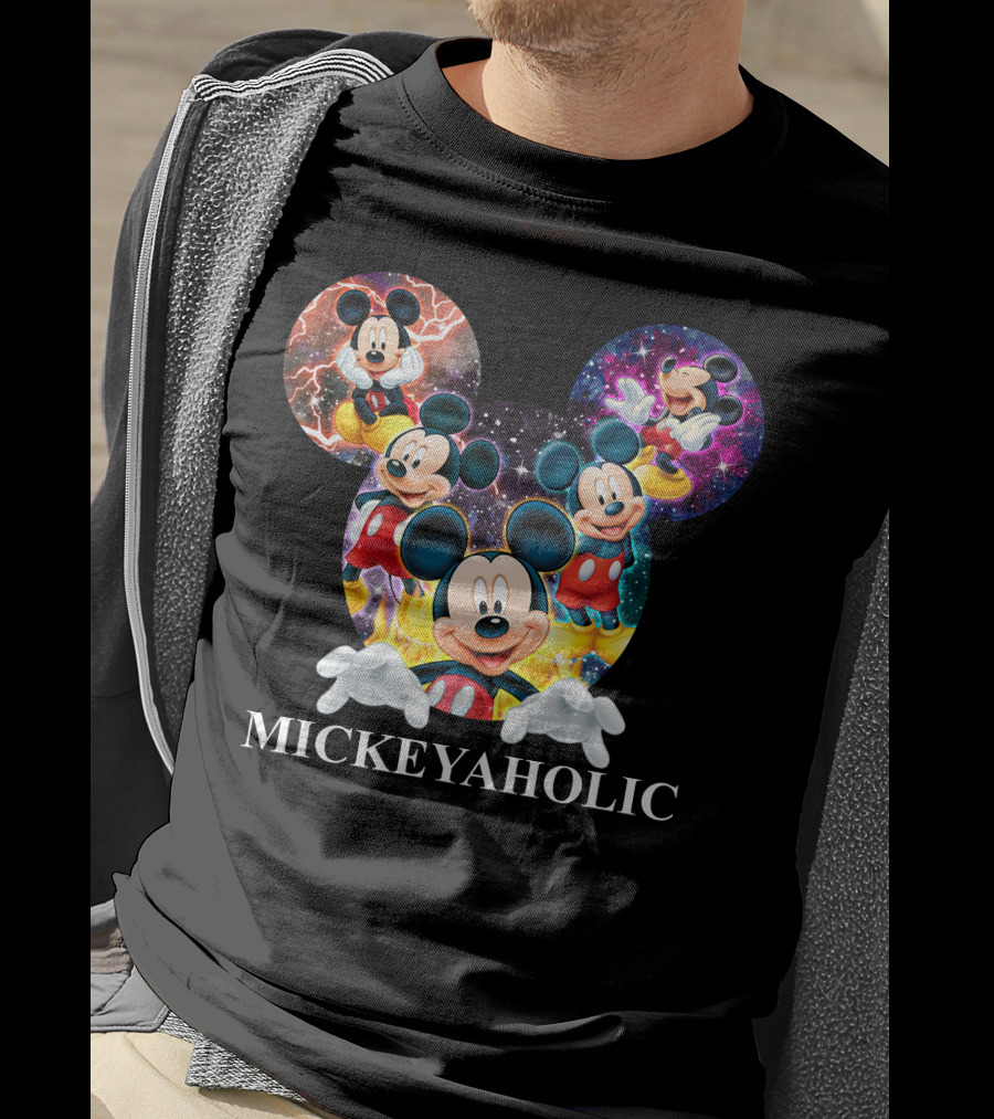 Mickeyaholic Colorful Cosmic Mickey Mouse Extravaganza T-Shirt