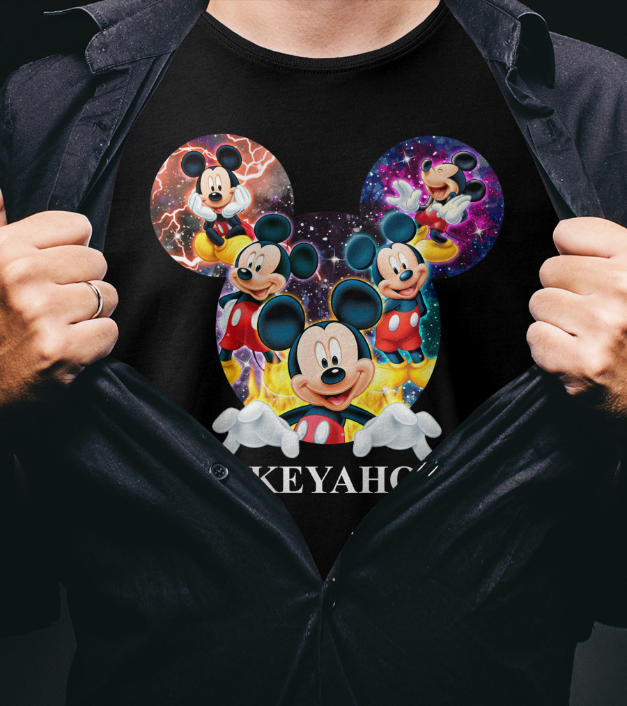 Mickeyaholic Colorful Cosmic Mickey Mouse Extravaganza T-Shirt