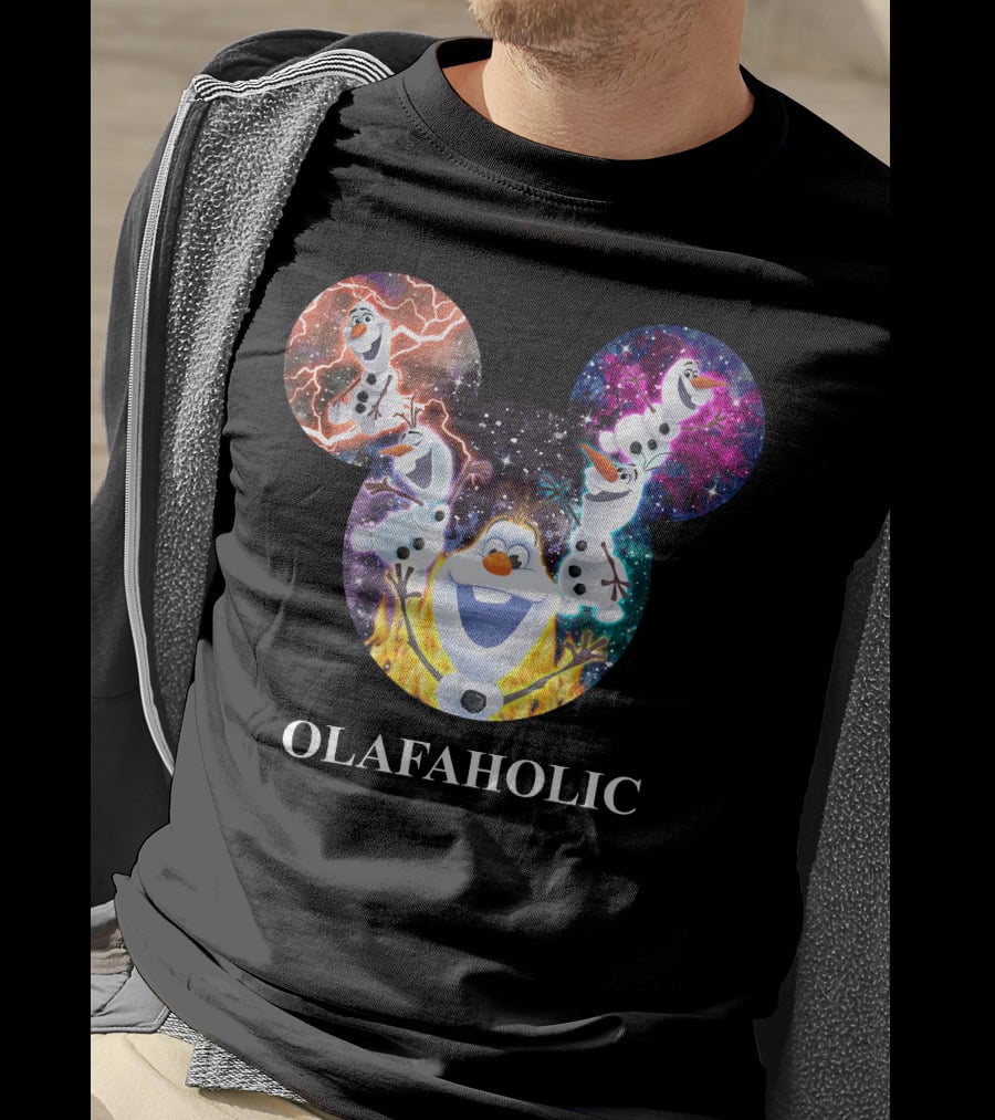 Olaf Olafholic Disney Frozen Olaf Galaxy Flame Mickey Ears T-Shirt