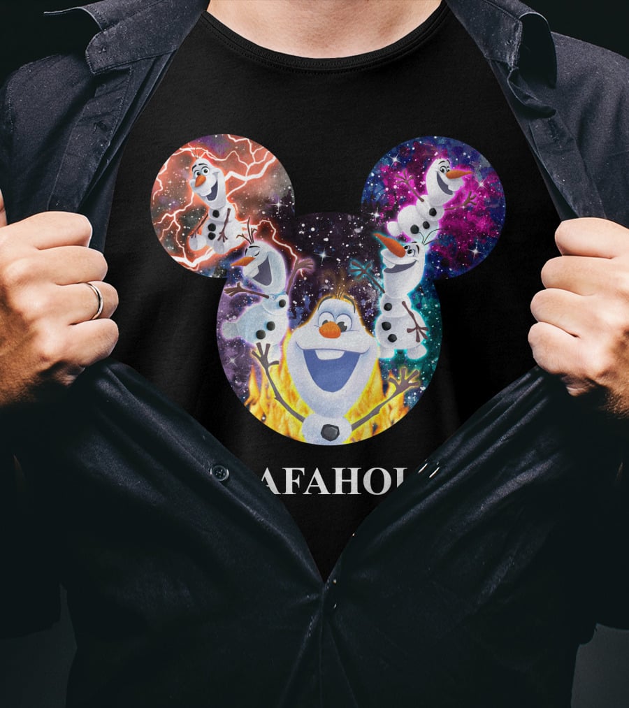 Olaf Olafholic Disney Frozen Olaf Galaxy Flame Mickey Ears T-Shirt
