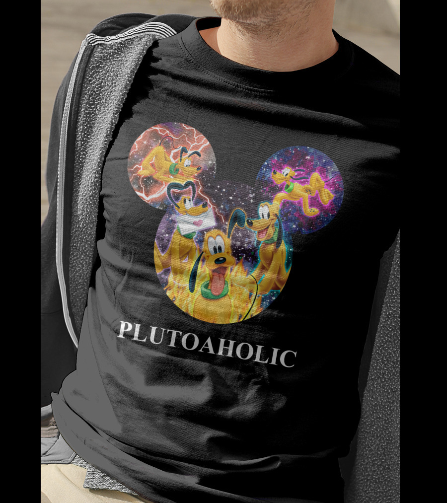 Plutoaholic Pluto Character Cosmic Adventure Mickey Ears T-Shirt