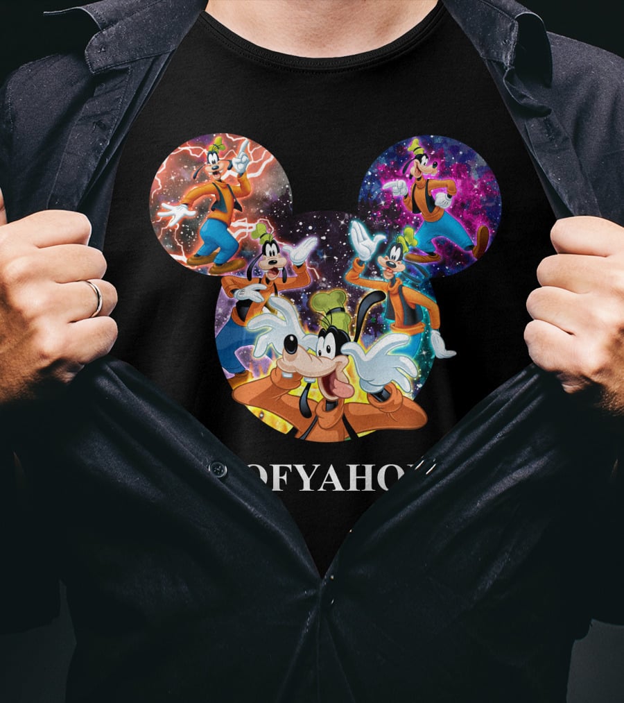 Goofyaholic Disney Goofy Cosmic Adventure In Mickey Mouse Ears T-Shirt