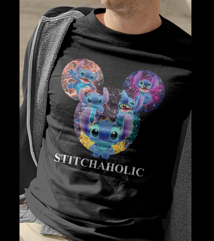 Stitchaholic Disney Stitch Mickey Mouse Head Galaxy T-Shirt