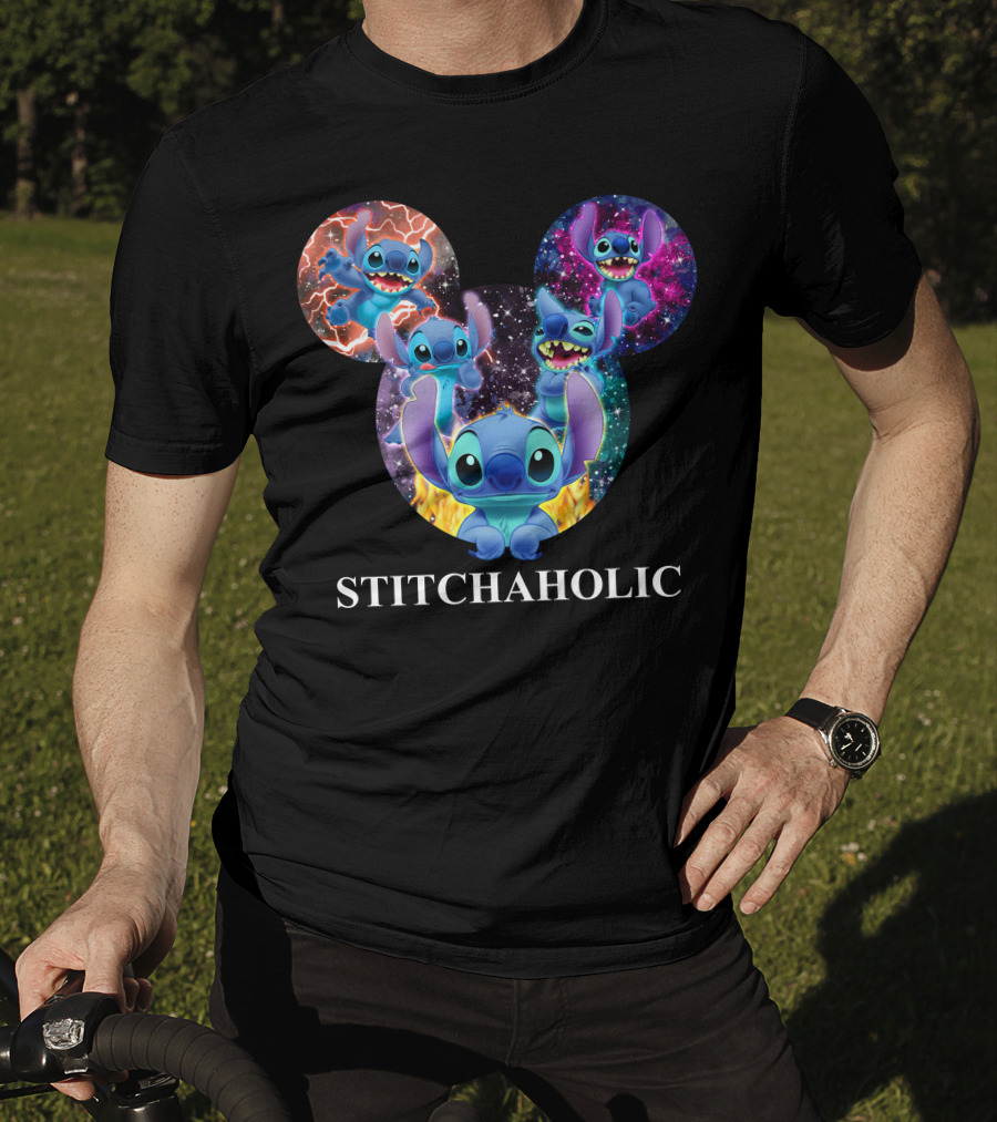 Stitchaholic Disney Stitch Mickey Mouse Head Galaxy T-Shirt