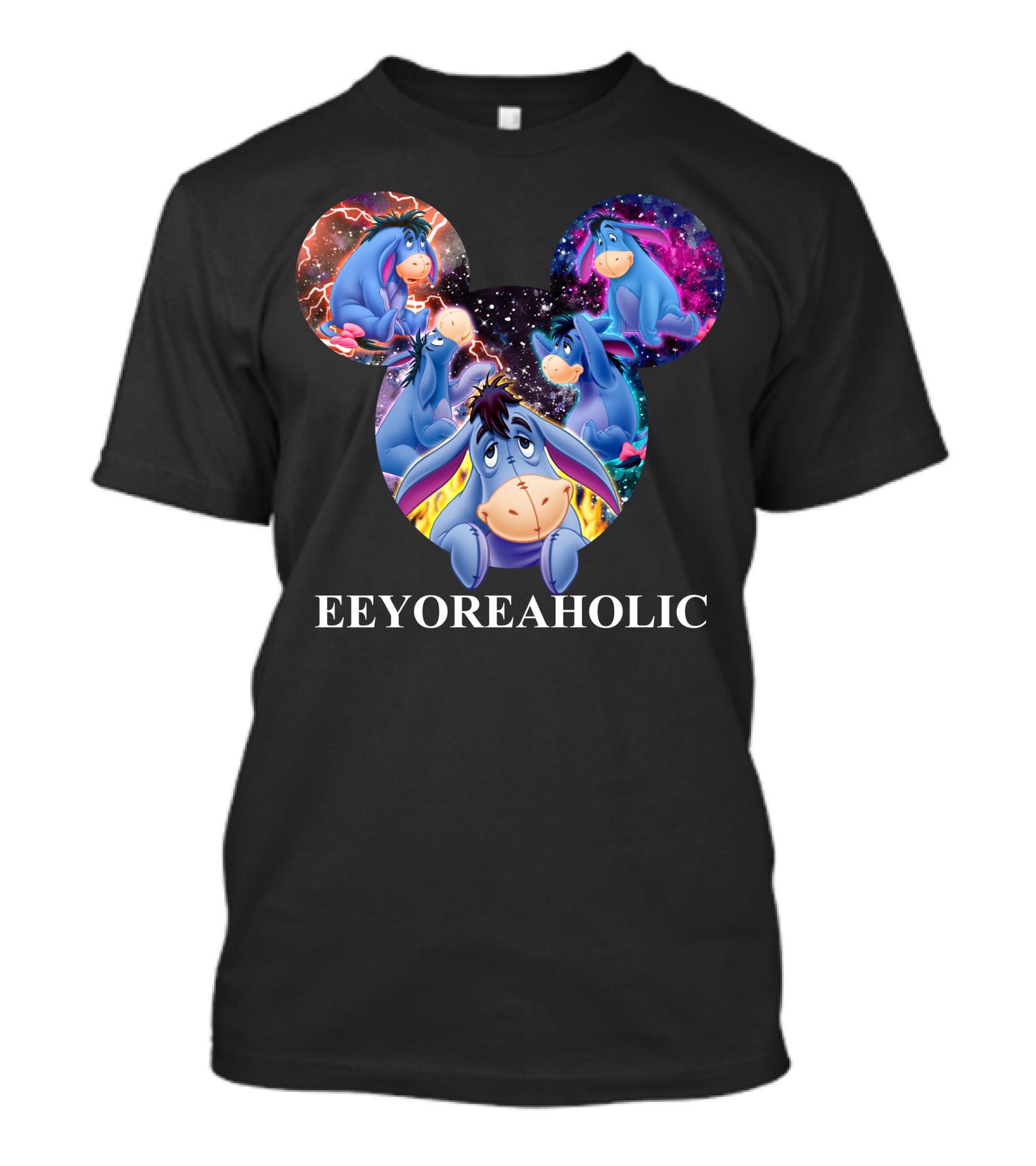 Eeyoreaholic Disney Mickey Mouse Head Galaxy Eeyore T-Shirt