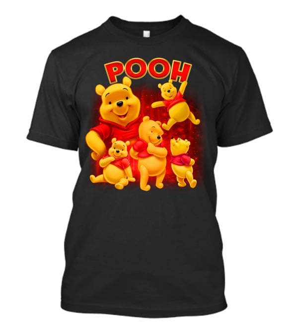 Pooh Winnie The Pooh Multiple Poses Red T-Shirt