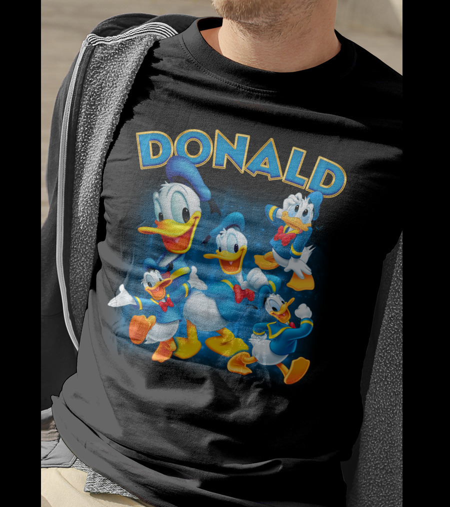 Donald Duck Blue Suit Yellow Duckling Cartoon Character Collection T-Shirt