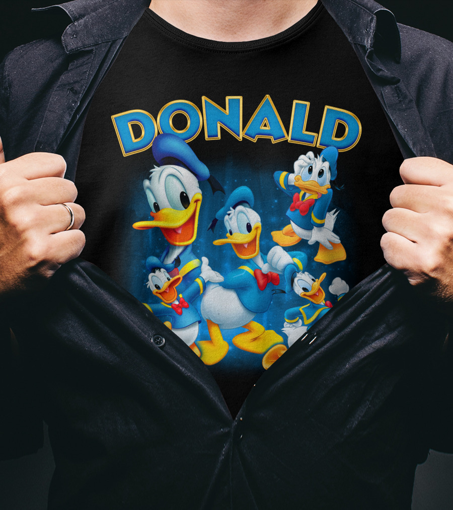 Donald Duck Blue Suit Yellow Duckling Cartoon Character Collection T-Shirt