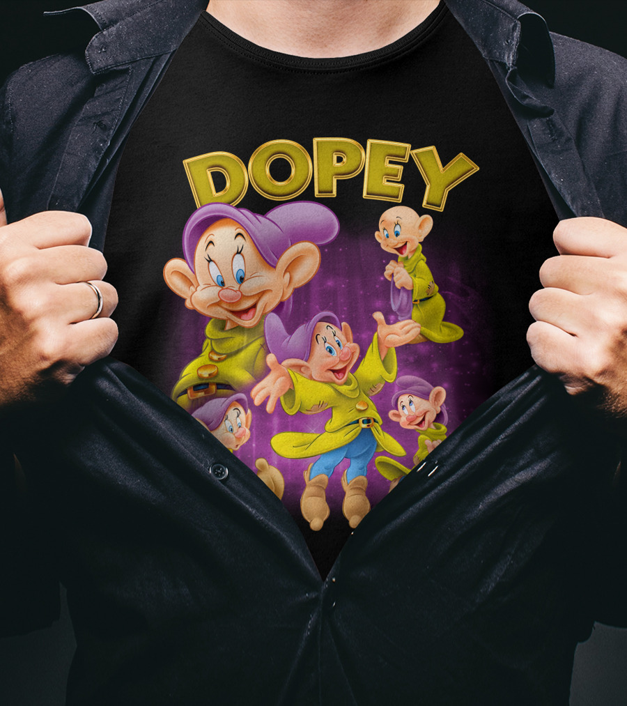 Dopey Disney Snow White Character Multiple Expressions T-Shirt