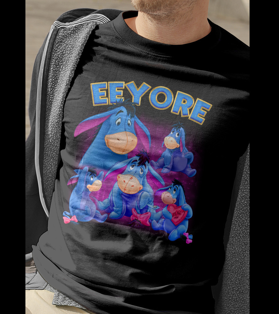 Eeyore Winnie The Pooh Characters Colorful Expressions T-Shirt
