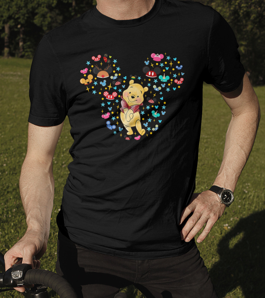 Winnie The Pooh Mickey Ears With Mouse Ears And Candy Elements T-Shirt
