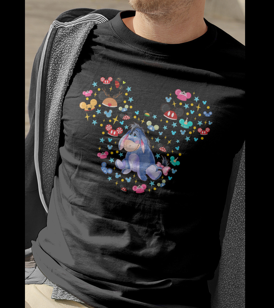 Eeyore Disney Mickey Ears Colorful Icons T-Shirt