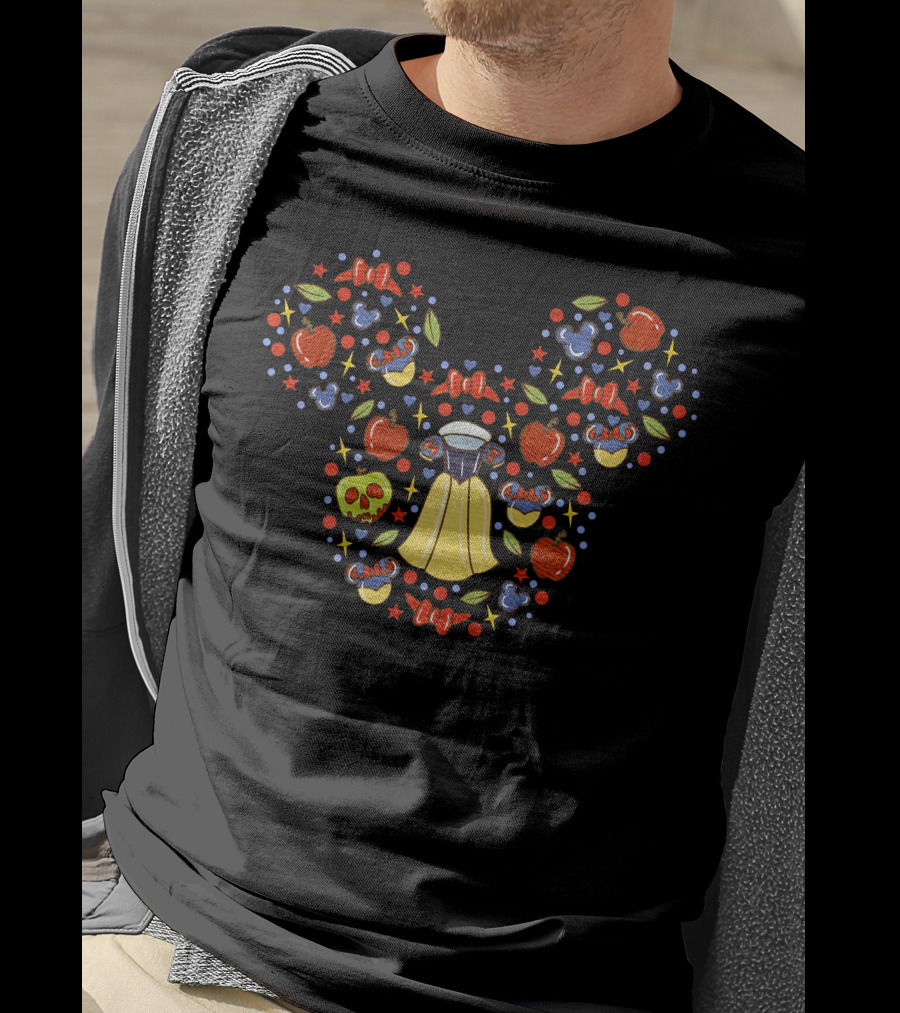Snow White Mickey Mouse Ears With Apples And Bow Accents T-Shirt