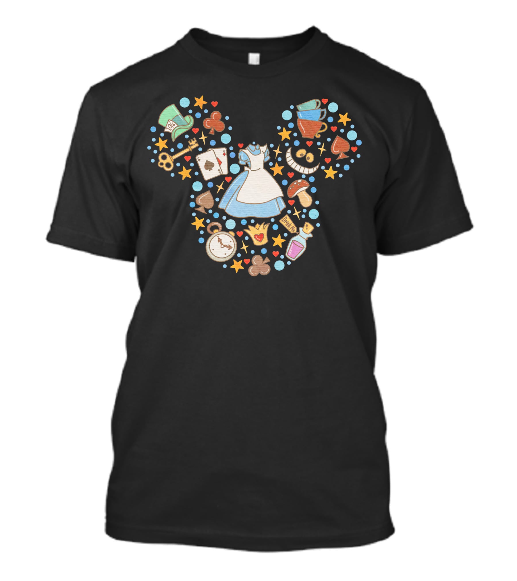 Alice In Wonderland Tea Party Iconic Symbols Disney Elements T-Shirt