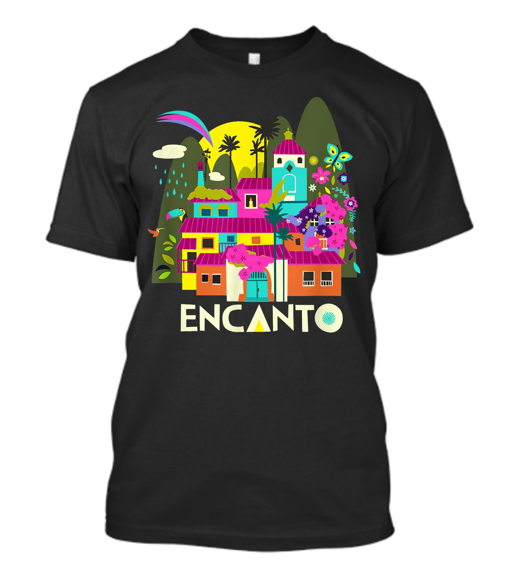 Encanto Casita With Colorful Butterfly And Tropical Flora T-Shirt