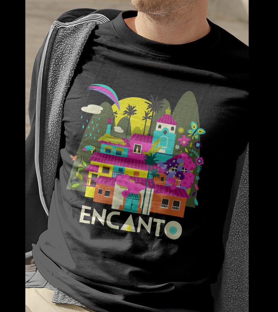 Encanto Casita With Colorful Butterfly And Tropical Flora T-Shirt