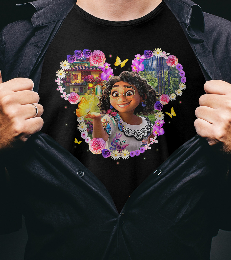 Mirabel Encanto Butterfly Floral Heart T-Shirt