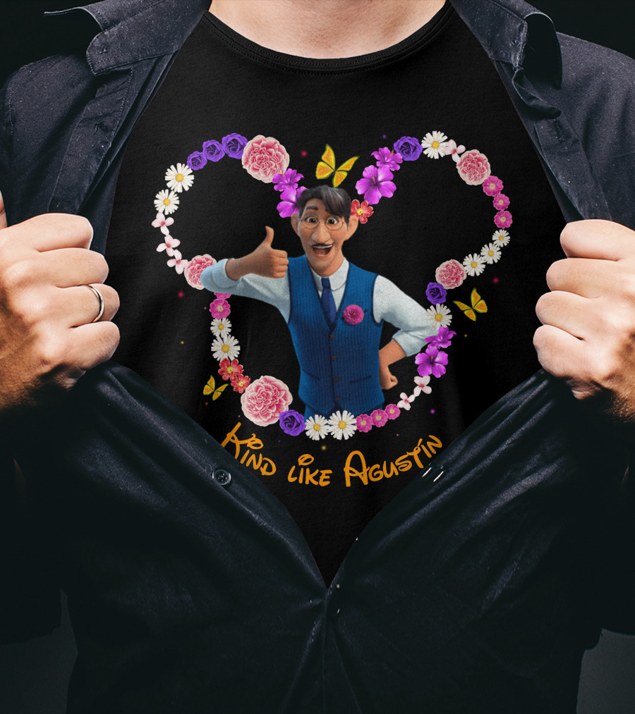 Kind Like Agustín Flowers And Butterflies Heart T-Shirt