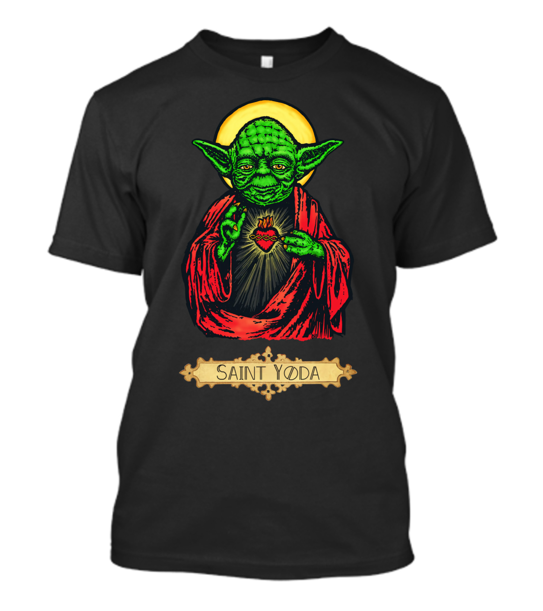 Saint Yoda Sacred Heart Halo T-Shirt
