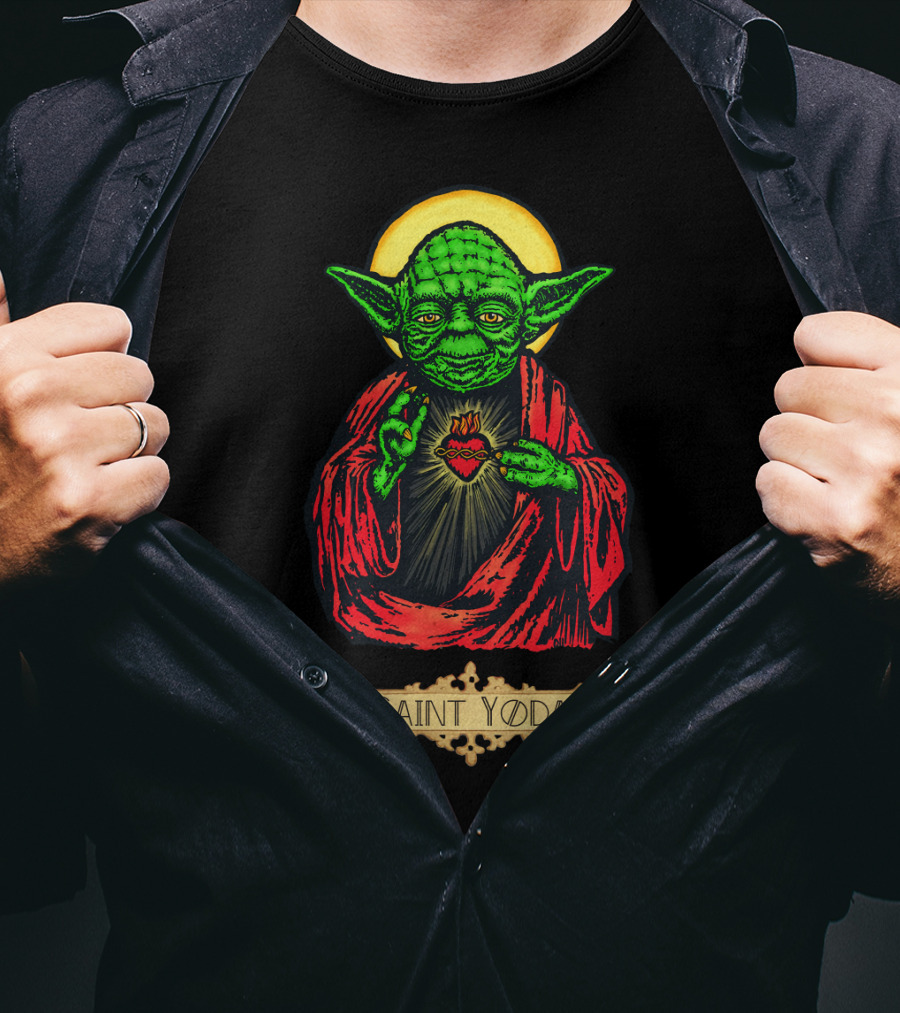 Saint Yoda Sacred Heart Halo T-Shirt