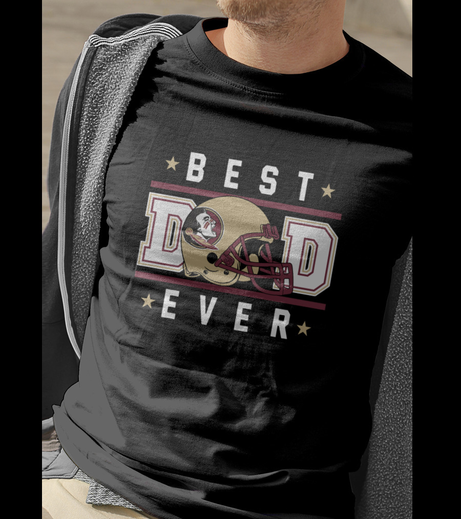 Best Dad Ever Florida State Seminoles Helmet T-Shirt