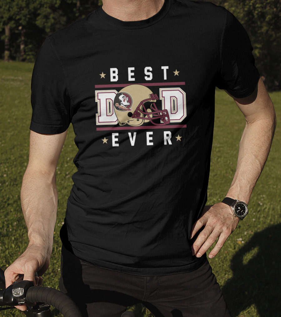 Best Dad Ever Florida State Seminoles Helmet T-Shirt