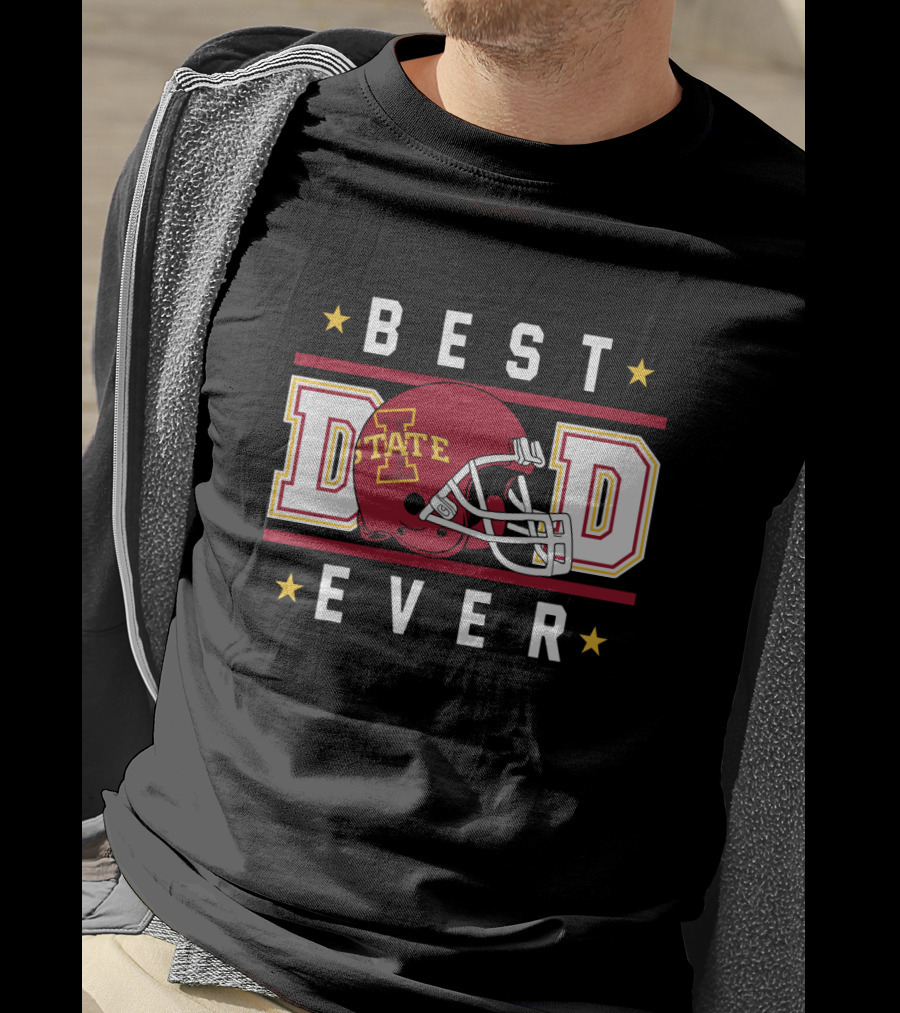 Best Dad Ever Iowa State Cyclones Football Helmet T-Shirt