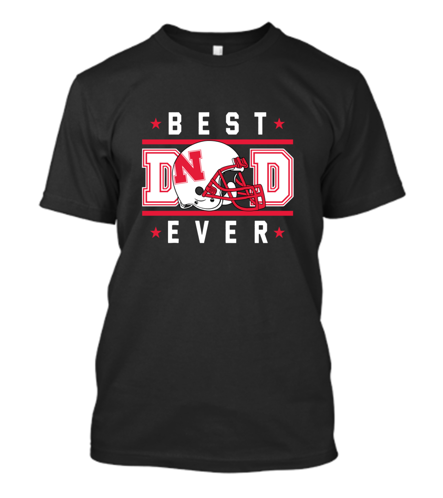 BEST DAD EVER Nebraska Cornhuskers Football Helmet T-Shirt