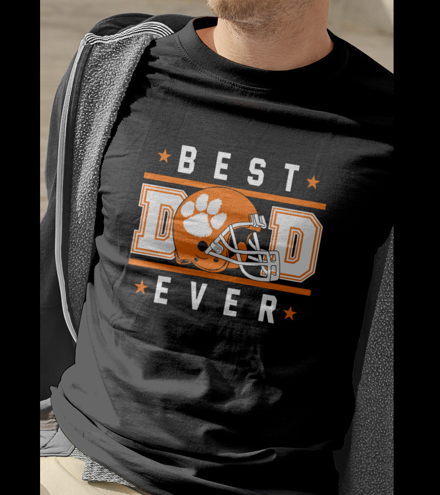 Best Dad Ever Clemson Tigers Football Helmet T-Shirt