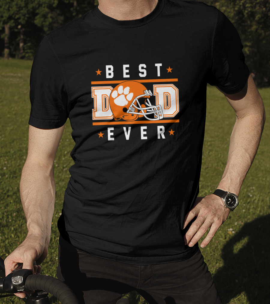 Best Dad Ever Clemson Tigers Football Helmet T-Shirt