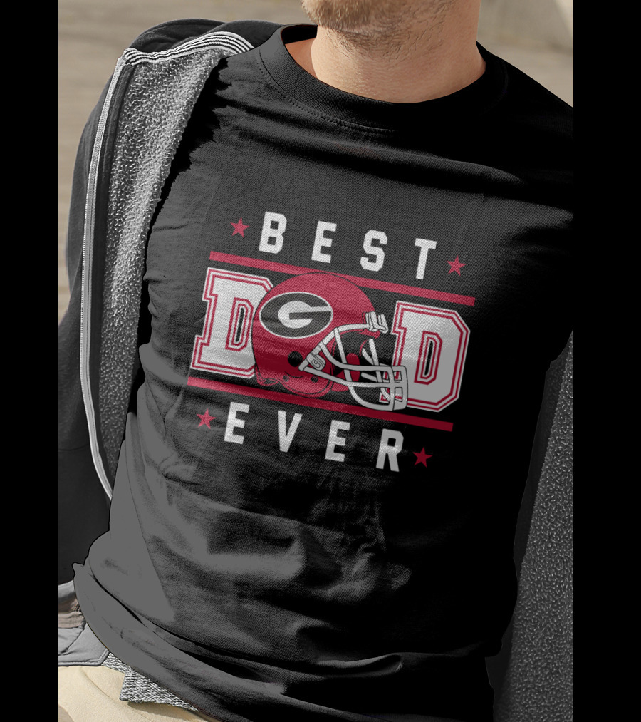Best Dad Ever Georgia Bulldogs Helmet T-Shirt