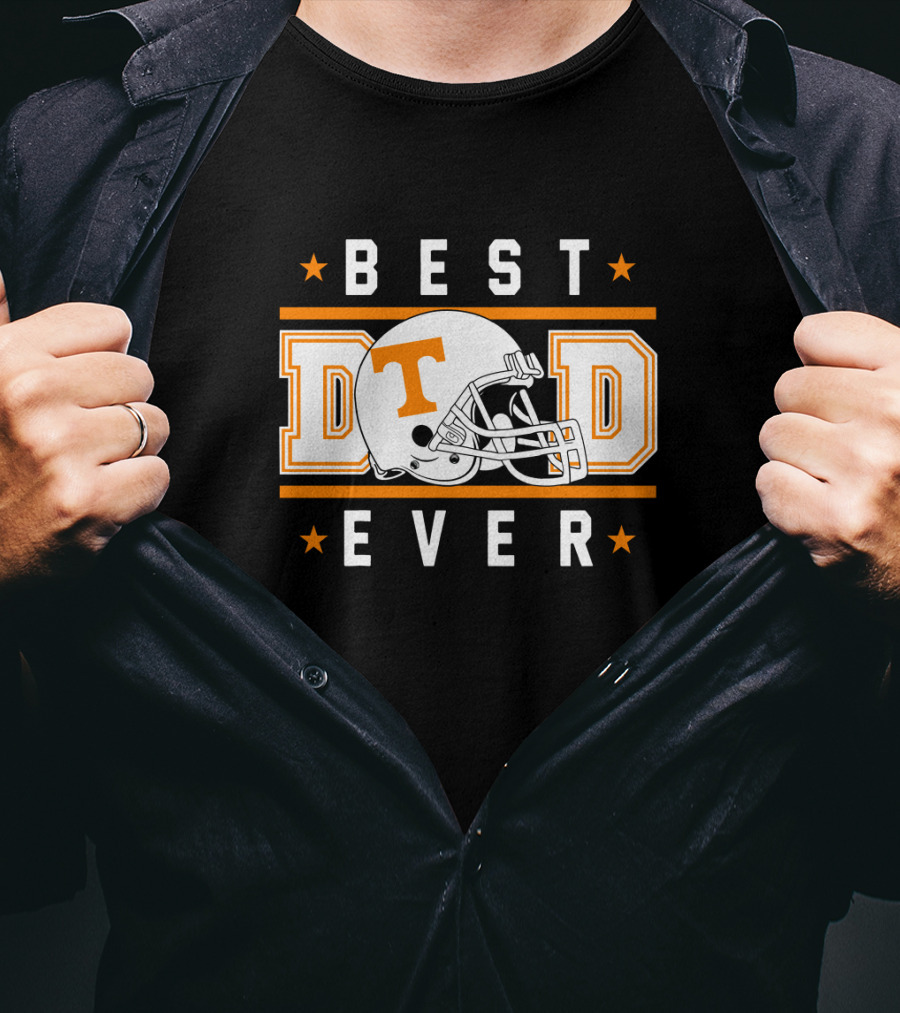 Best Dad Ever Tennessee Volunteers Football Helmet T-Shirt