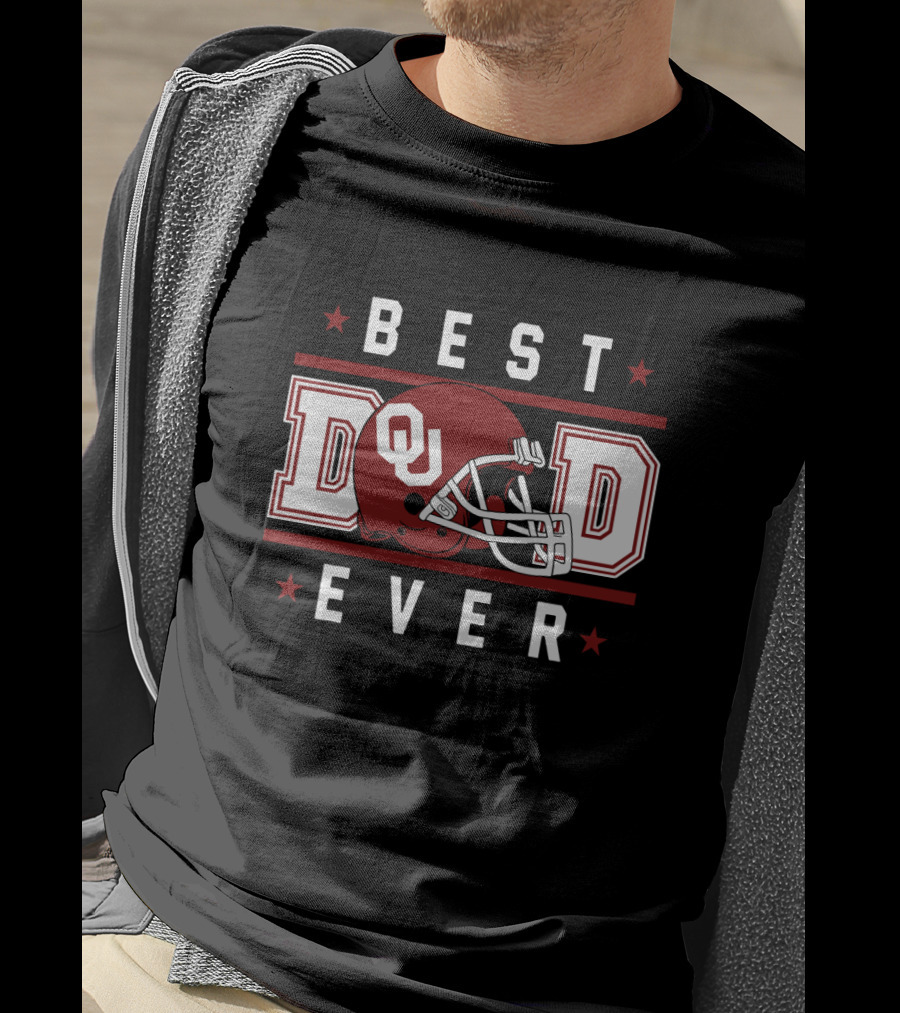 Best Dad Ever Oklahoma Sooners Football Helmet T-Shirt