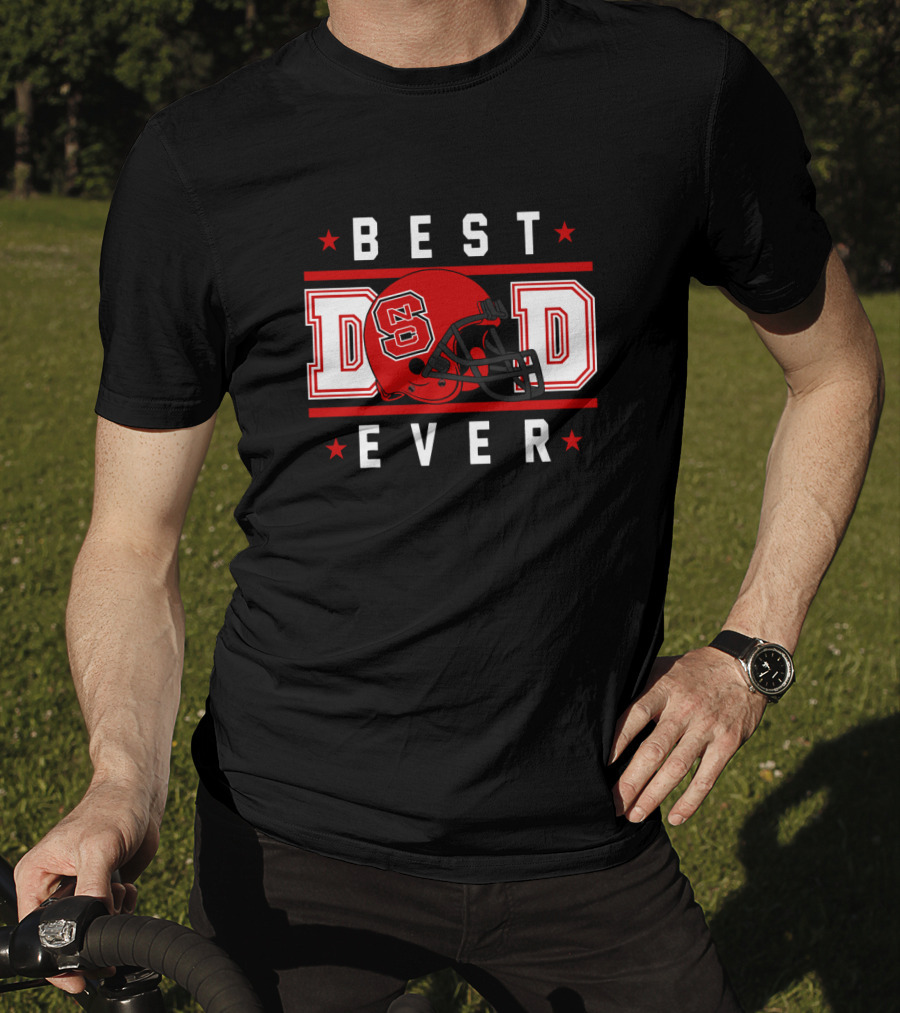NC State Wolfpack Best Dad Ever Football Helmet T-Shirt