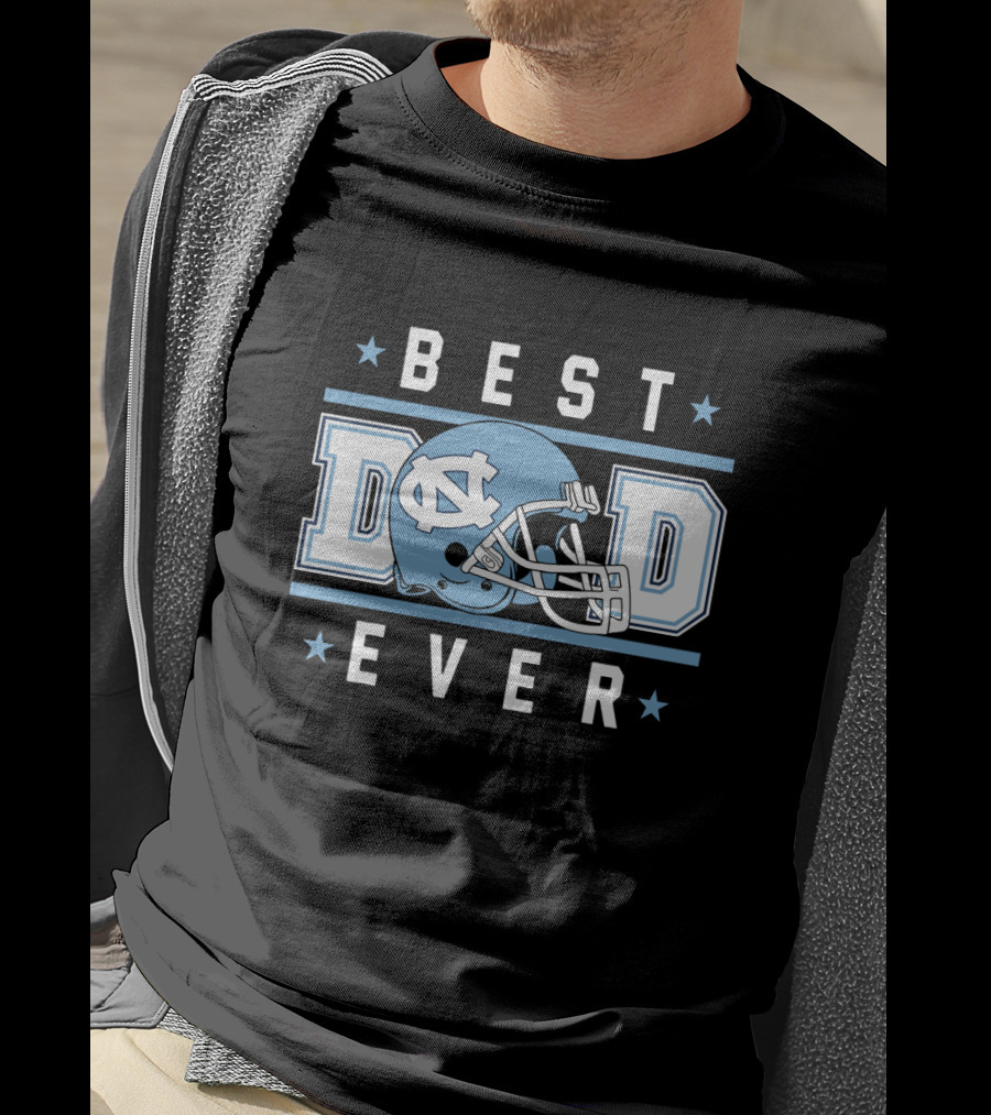 Best Dad Ever North Carolina Tar Heels Football Helmet T-Shirt