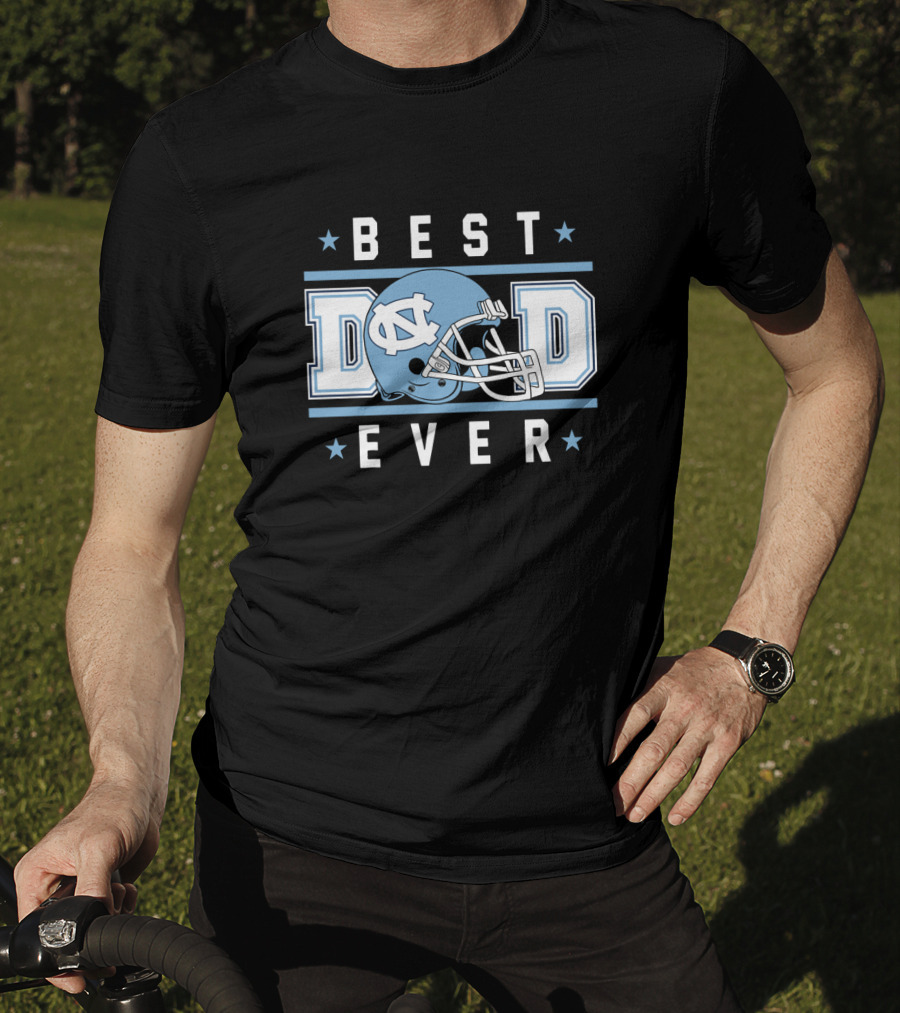 Best Dad Ever North Carolina Tar Heels Football Helmet T-Shirt