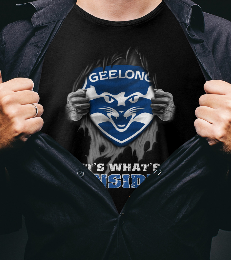 Geelong Cats It's What's Inside Shield Fan T-Shirt
