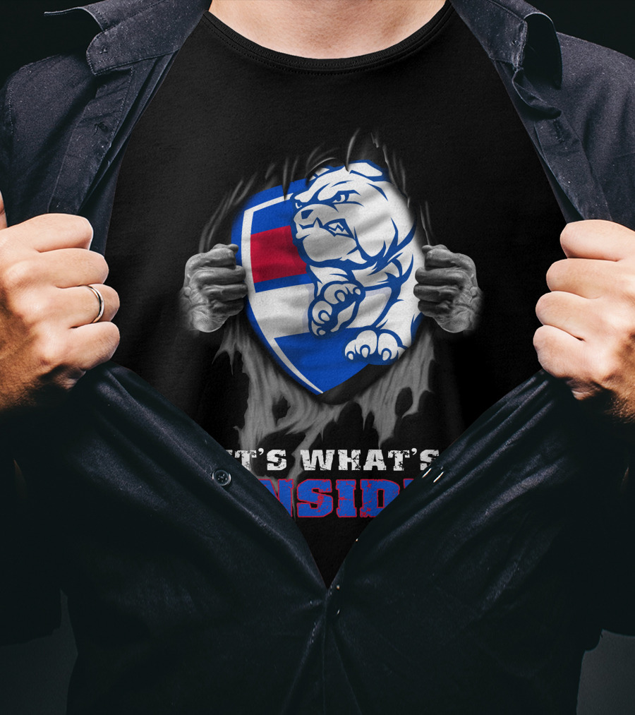 It's What's Inside Western Bulldogs Graphic With Bulldog Shield And Clawed Hands T-Shirt
