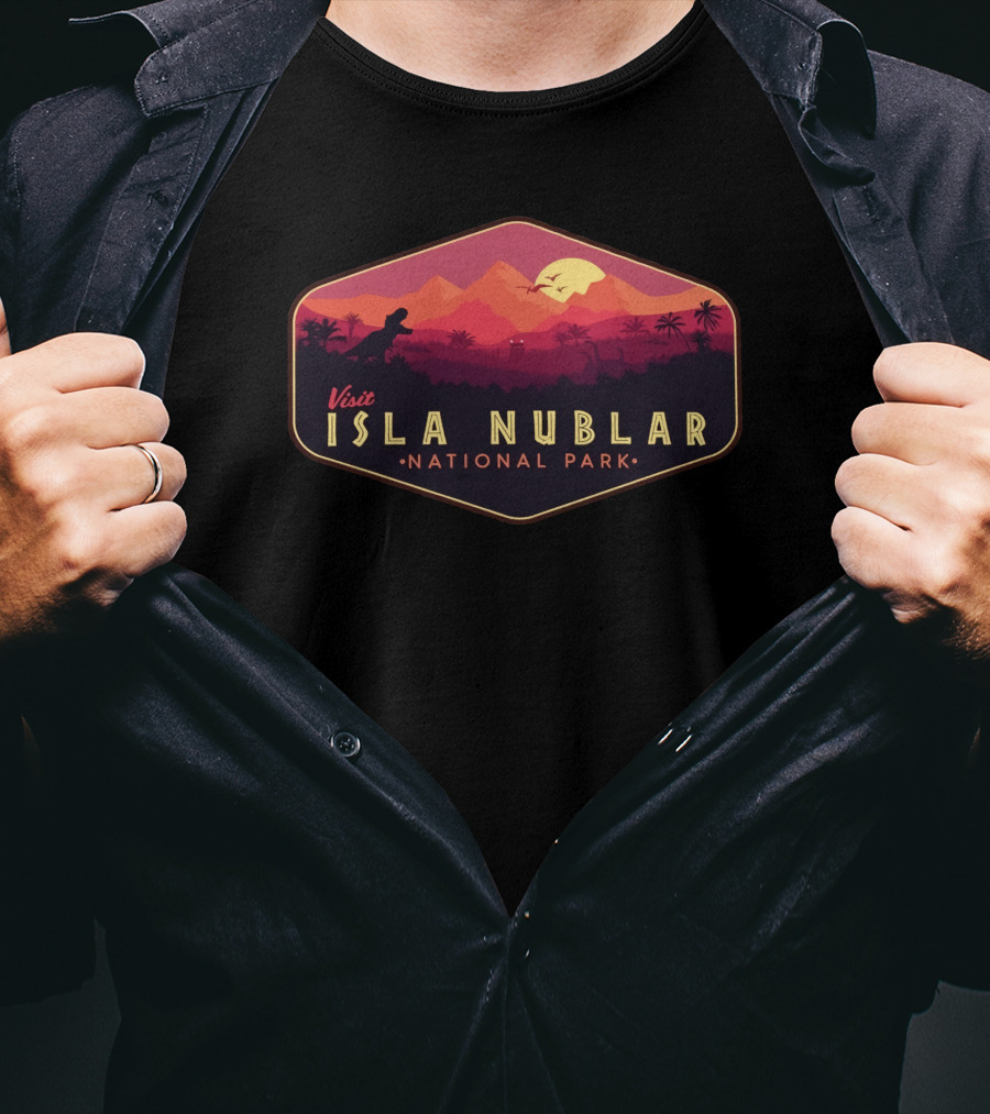 Visit Isla Nublar National Park Jurassic World Parody Jurassic Park T-Shirt