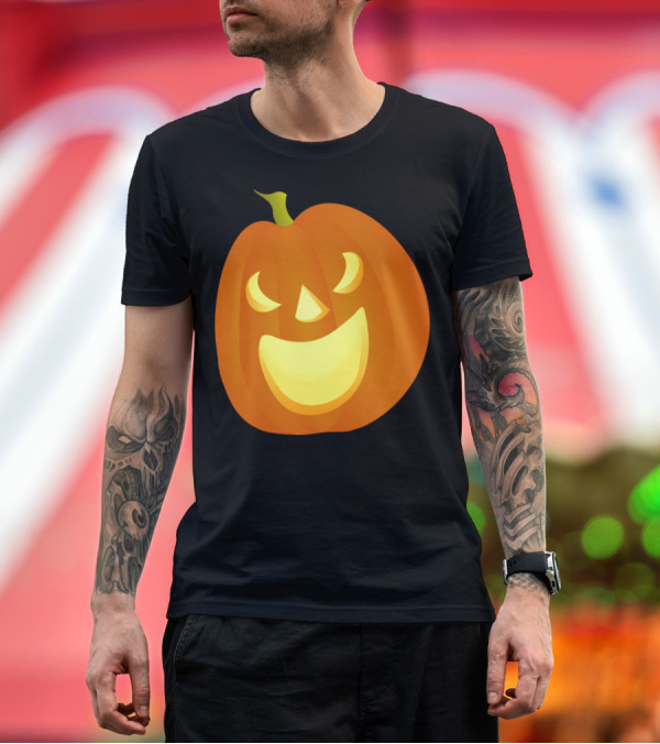 Premium T-Shirt: Halloween Pumpkin Smile Carved Jack-O'-Lantern T-Shirt Halloween Pumpkin Smile Carved Jack-O'-Lantern T-Shirt