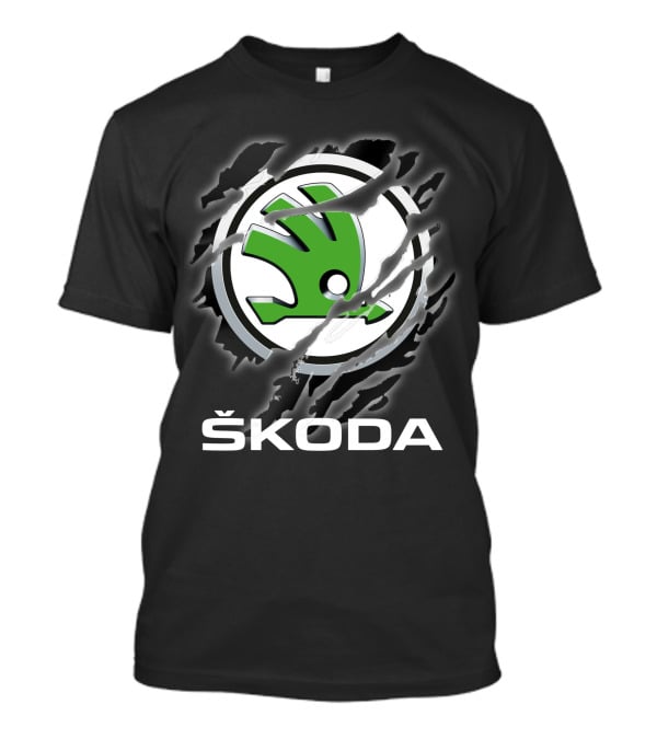 Skoda Green Emblem With Claw Marks T-Shirt