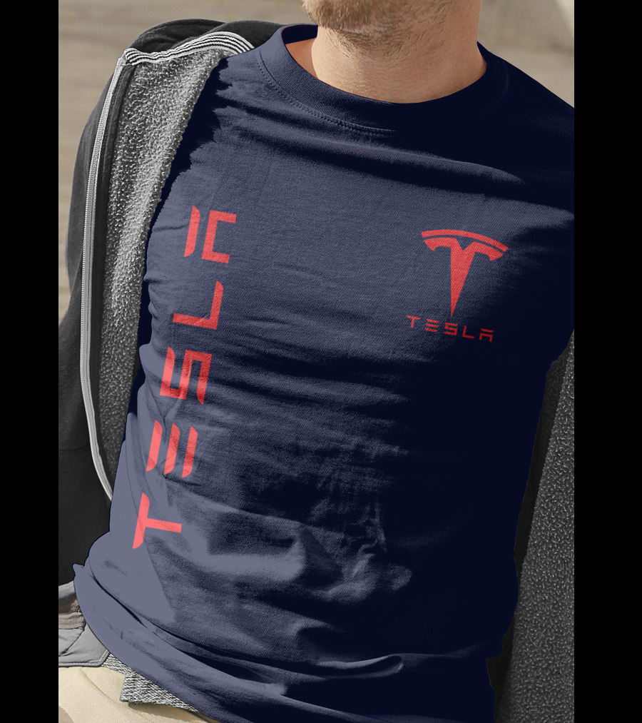 Tesla Logo And Stylized Lettering T-Shirt
