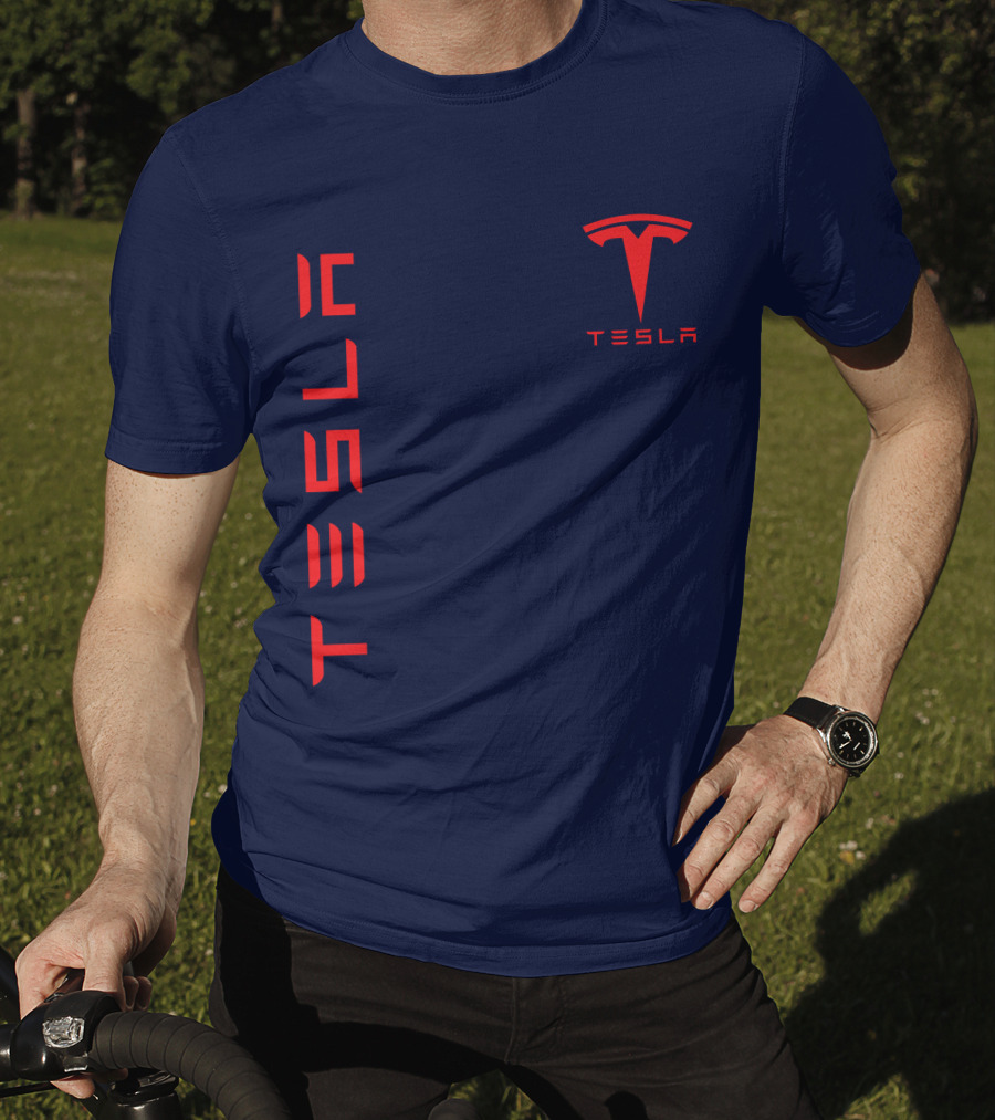 Tesla Logo And Stylized Lettering T-Shirt
