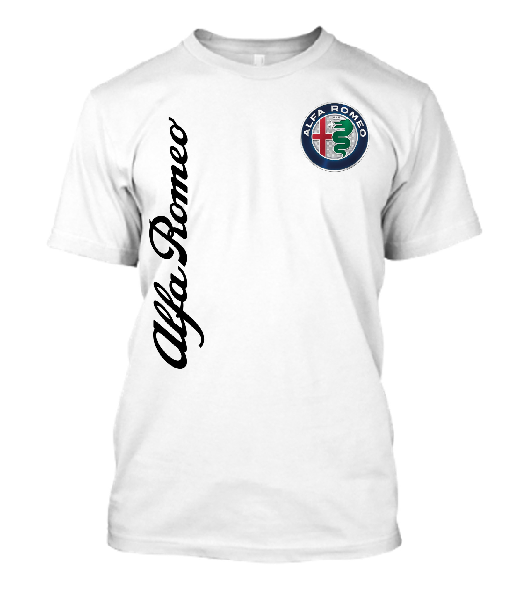 Alfa Romeo Vertical Script With Emblem T-Shirt